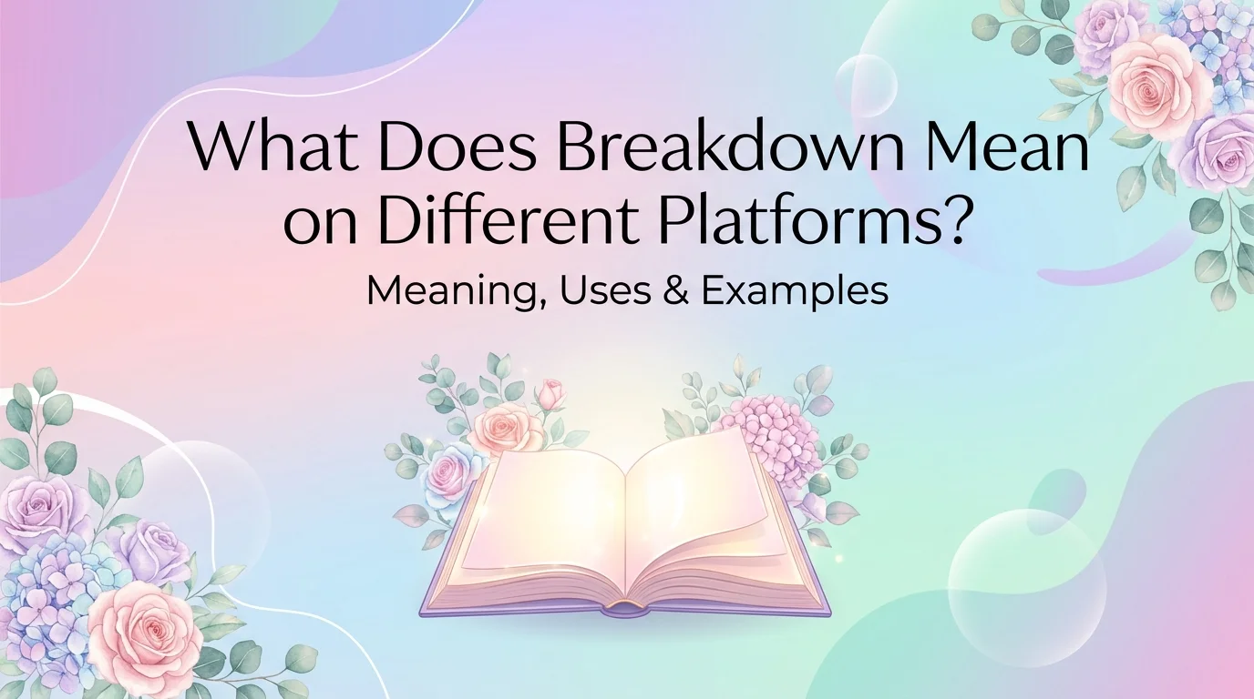 What Does Breakdown Mean on Different Platforms