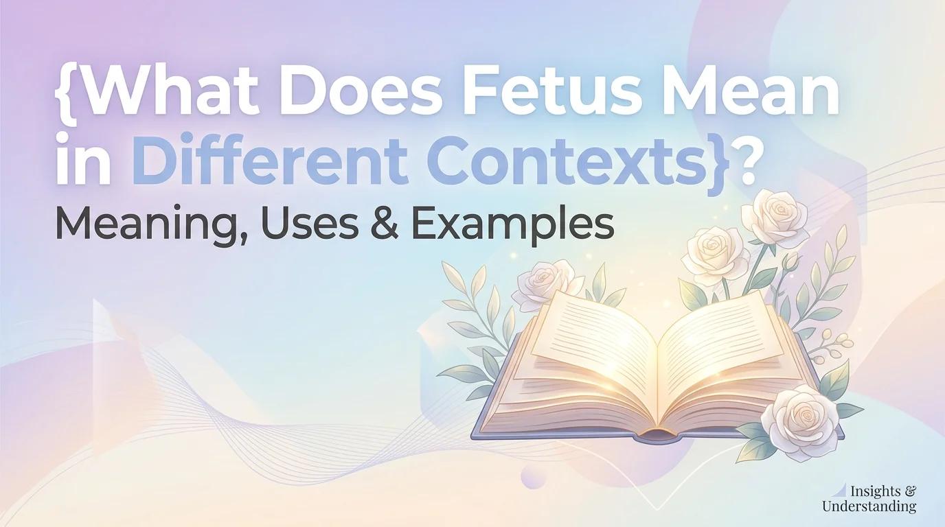 What Does Fetus Mean in Different Contexts
