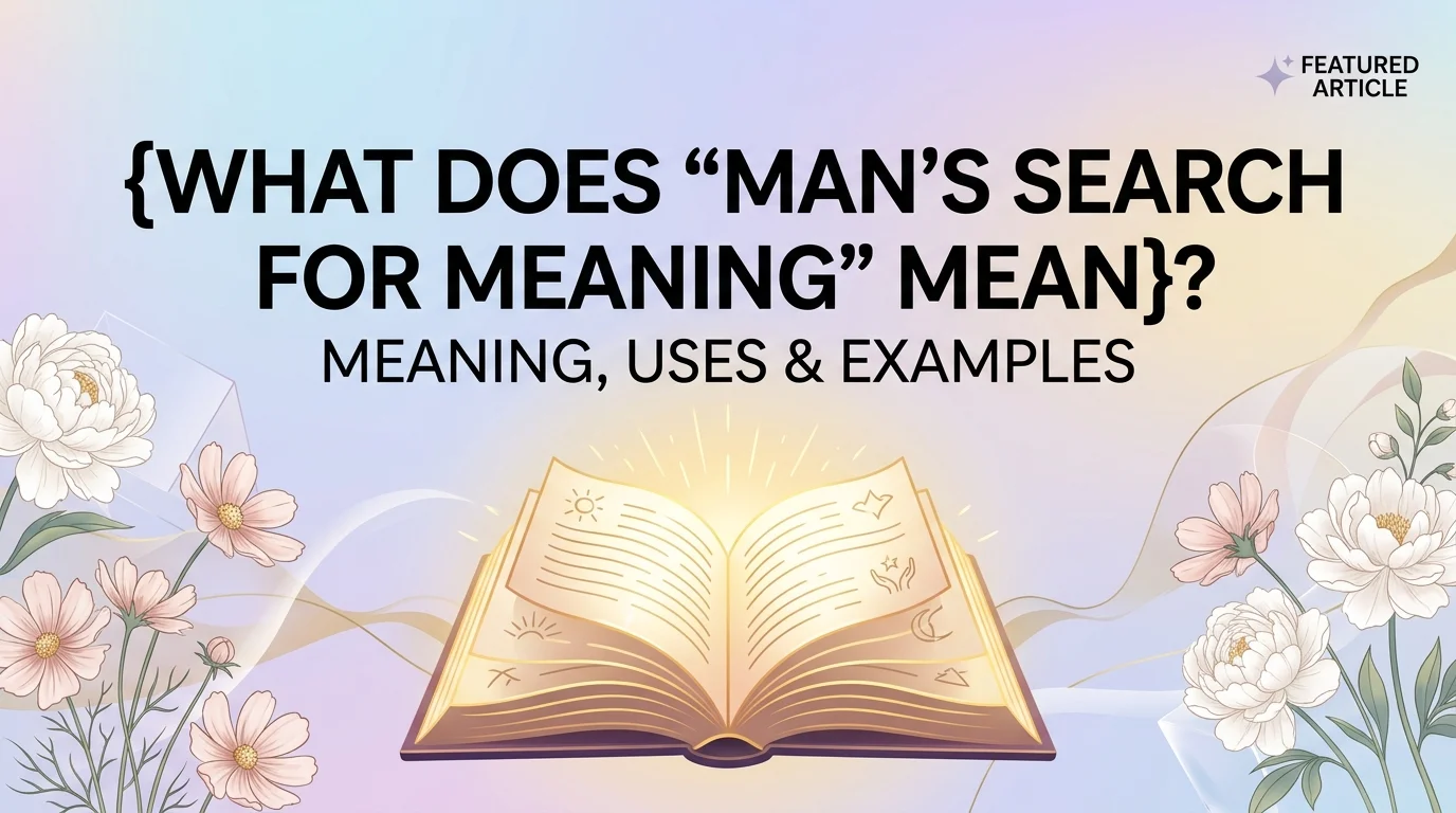 What Does Man's Search for Meaning Mean