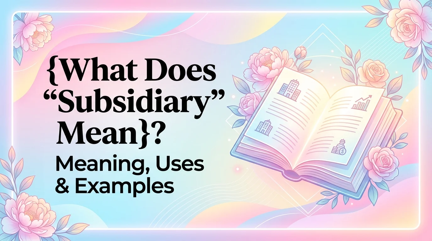 What Does Subsidiary Mean