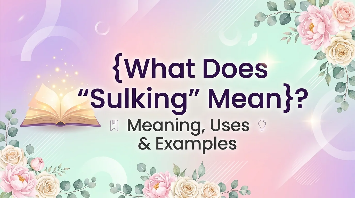 What Does Sulking Mean