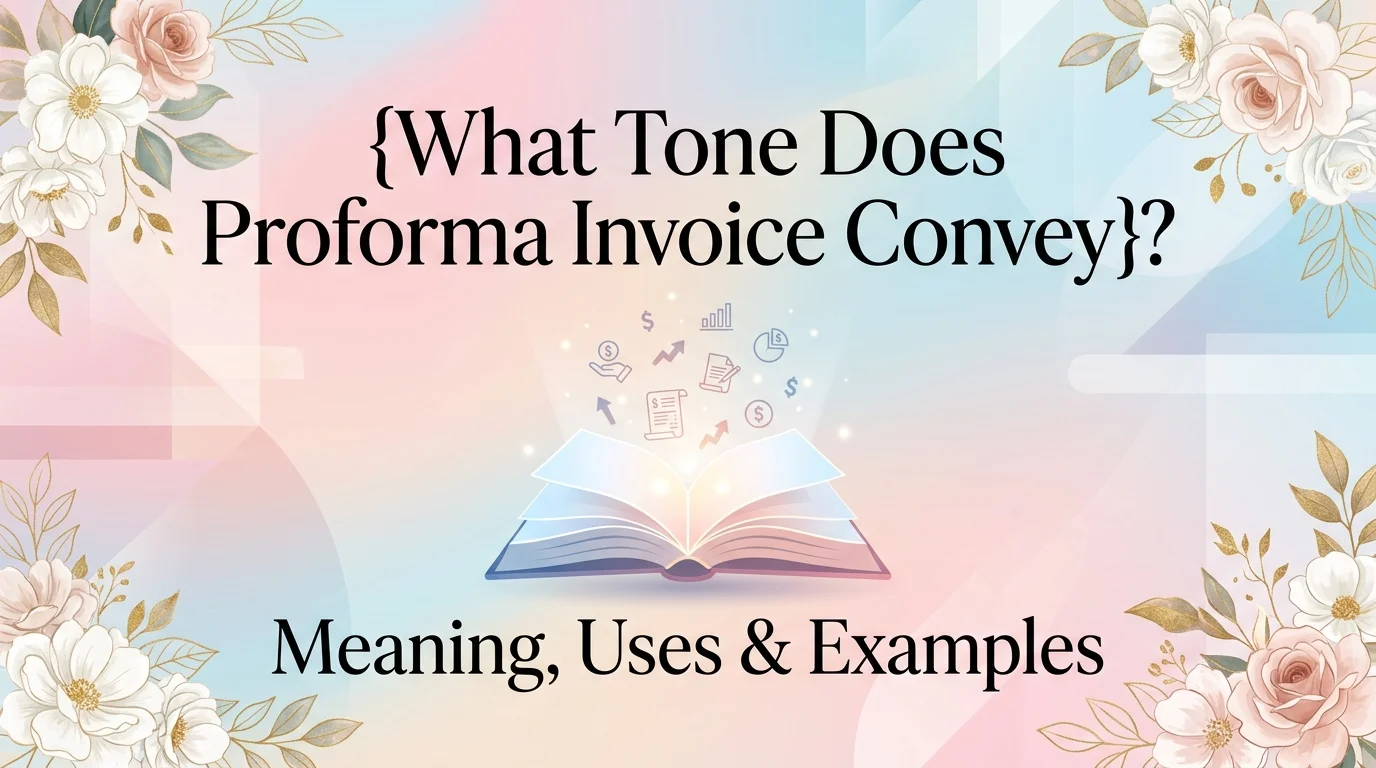 What Tone Does Proforma Invoice Convey