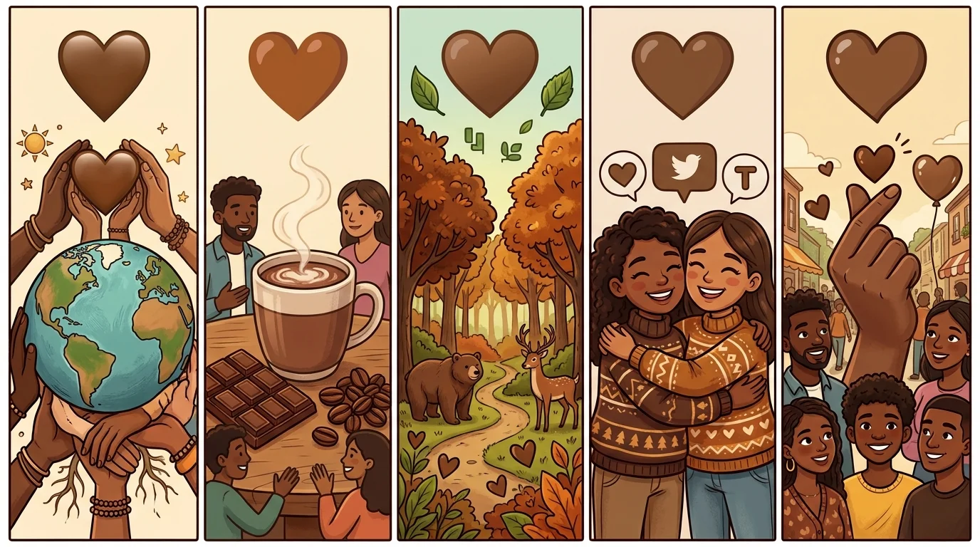 Brown Heart Emoji Meaning on Different Platforms