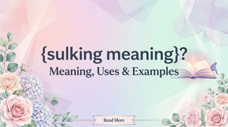 sulking meaning